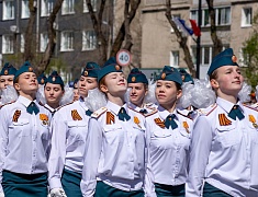 Торжественное прохождение войск Благовещенского гарнизона