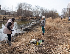 Мэр Благовещенска Олег Имамеев вместе с фан-клубом города очистил еще одну городскую территорию