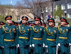 Торжественное прохождение войск Благовещенского гарнизона