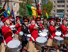 Торжественное прохождение войск Благовещенского гарнизона