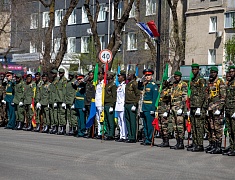 Торжественное прохождение войск Благовещенского гарнизона