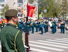 Торжественное прохождение войск Благовещенского гарнизона