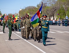 Торжественное прохождение войск Благовещенского гарнизона
