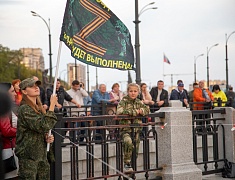 В Благовещенске встретили участников патриотического марафона-заплыва