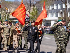 Торжественное прохождение войск Благовещенского гарнизона