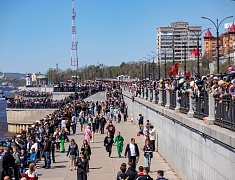 Торжественное прохождение войск Благовещенского гарнизона