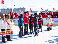 Соревнования по хоккею в рамках Международного российско-китайского фестиваля зимних видов спорта