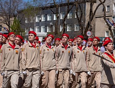 Торжественное прохождение войск Благовещенского гарнизона