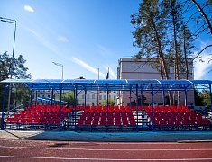 Мэр Олег Имамеев оценил ход работ на стадионе Алексеевской гимназии