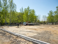 В Моховой Пади строят «умную» спортивную площадку 