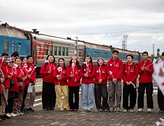 "Поезд Дружбы" встретили на железнодорожном  вокзале Благовещенска