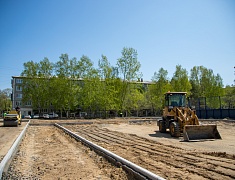 В Моховой Пади строят «умную» спортивную площадку 