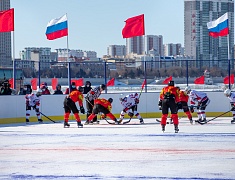Соревнования по хоккею в рамках Международного российско-китайского фестиваля зимних видов спорта