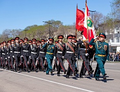 Торжественное прохождение войск Благовещенского гарнизона
