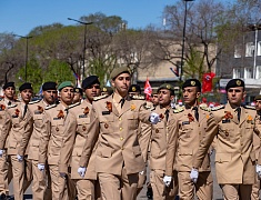 Торжественное прохождение войск Благовещенского гарнизона
