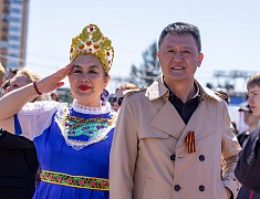 Торжественное прохождение войск Благовещенского гарнизона
