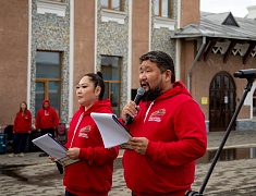 "Поезд Дружбы" встретили на железнодорожном  вокзале Благовещенска