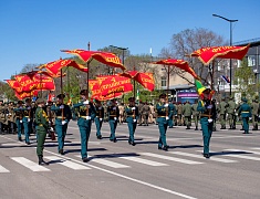Торжественное прохождение войск Благовещенского гарнизона