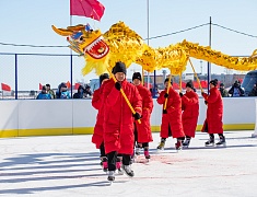 Соревнования по хоккею в рамках Международного российско-китайского фестиваля зимних видов спорта