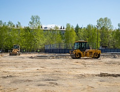 В Моховой Пади строят «умную» спортивную площадку 