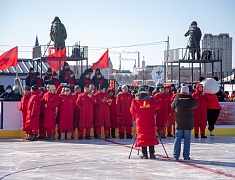 Соревнования по хоккею в рамках Международного российско-китайского фестиваля зимних видов спорта