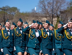 Торжественное прохождение войск Благовещенского гарнизона